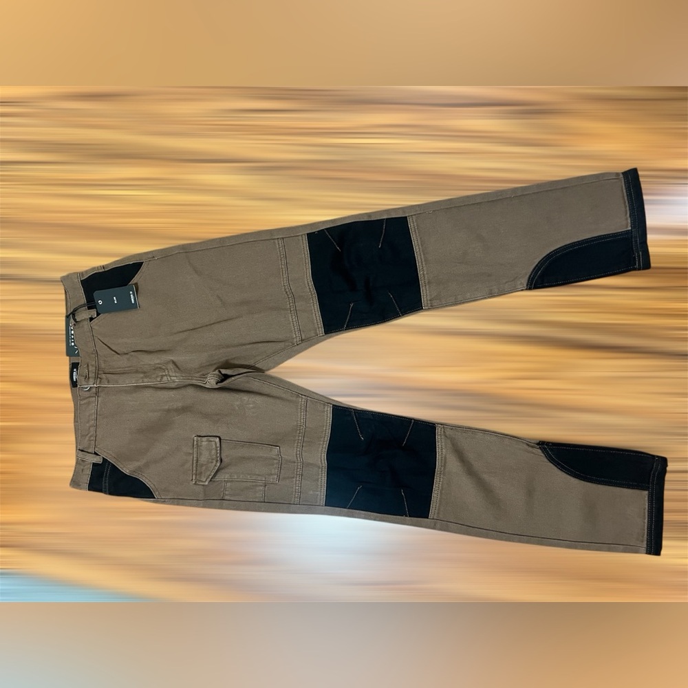 Forever 21 Brown and Black Cargo Pants with Reinforced Patches